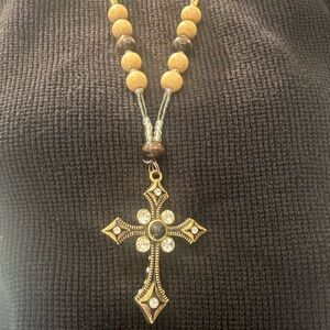 Hand made necklace with cross